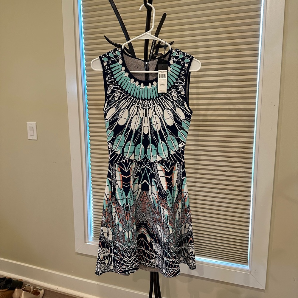 BCBG above knee  (5’5’’) boho/Native American print dress.